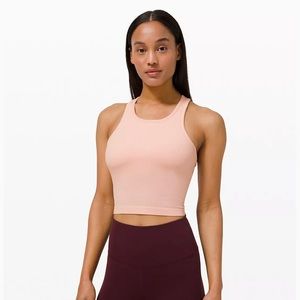 Lululemon ebb to street racer back crop, pink